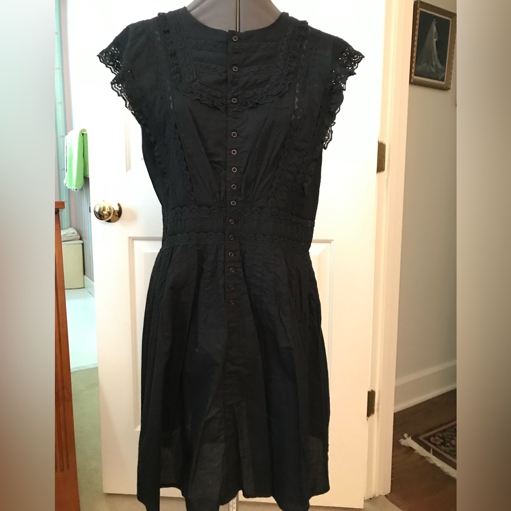 Black Croquette eyelet dress size small